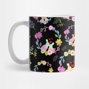 Bunny Love valentine's day easter flowers pastel rainbow romance cute Mug